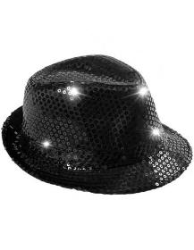 Cappello con paillettes luminose a LED