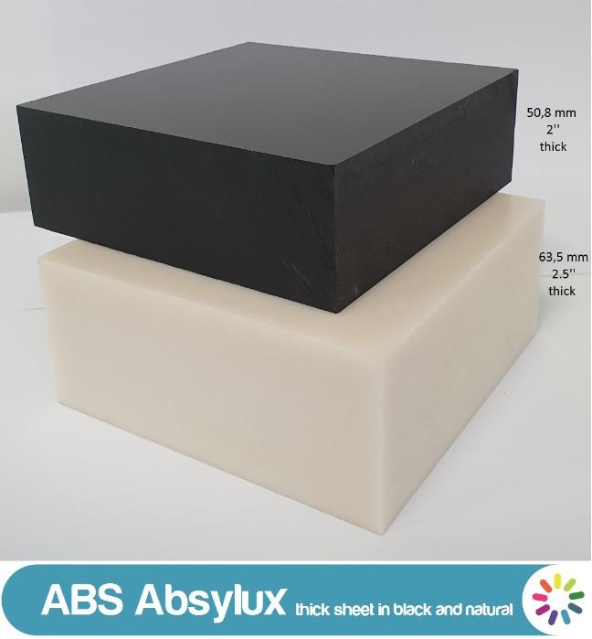 Absylux: lastre e barre di ABS nero e naturale