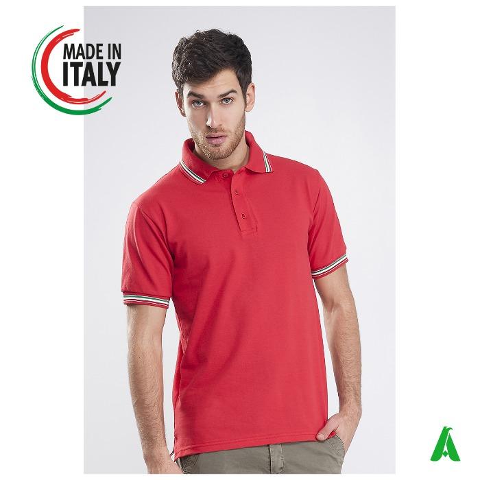Polo con profilo tricolore Made in Italy Art. IT100