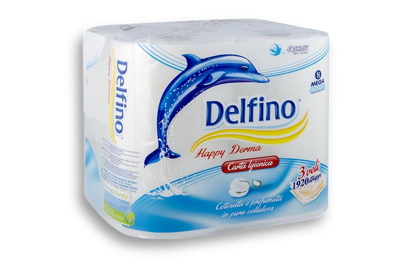 DELFINO HAPPY DERMA – carta igienica 8 rotoli