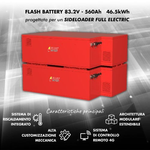Flash Battery 83.2V 560 Ah - 46.5kWh per un sideloader