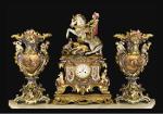 Orologio antico. Trittico Fabbrica di Limoges
