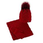 Set invernale: cappello, sciarpa, guanti con pompon