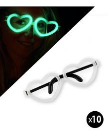 Kit di connettori per occhiali fluo a cuore (10p)