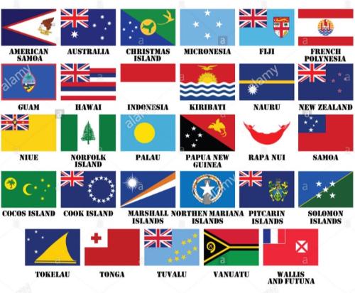 Bandiere Oceania per abbigliamento ricamate