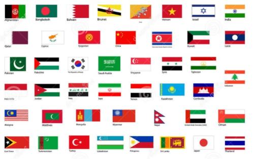 Bandiere Asia per abbigliamento