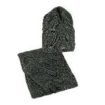 Cappello sciarpa, guanti, set grigio da donna
