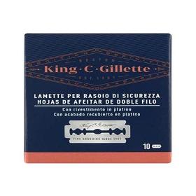 Gillette king c. lame di ricambio per rasoio di sicurezza da uomo 10 lame